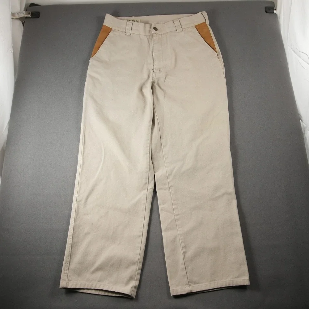 VTG Orvis Zambezi Twill Shooting Leather Trim Field Upland Pant Men Fit 30x28